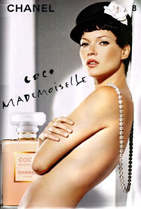 4.Кейт Мос е рекламно лице на известния парфюм на “Шанел” “Коко мадмоазел”