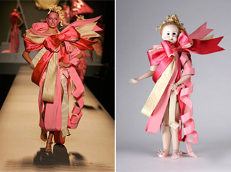 Reproduction of model “Karolina” from collection „Flowerbomb” of „Victor & Rolf” in the museum of the costume in Kyoto