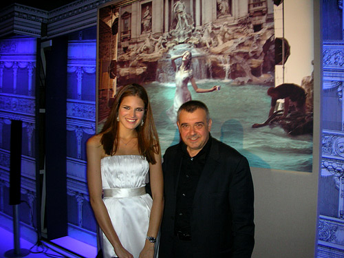 Lubomir Stoykov together with the top model Alesia Piovan