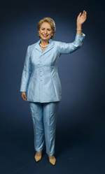 Wax figure of the first lady Hillary Clinton in the Museum of Madame Tussauds.