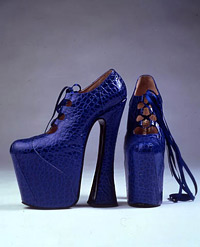 Shoes of Vivian Westwood from 1993, donated to the museum